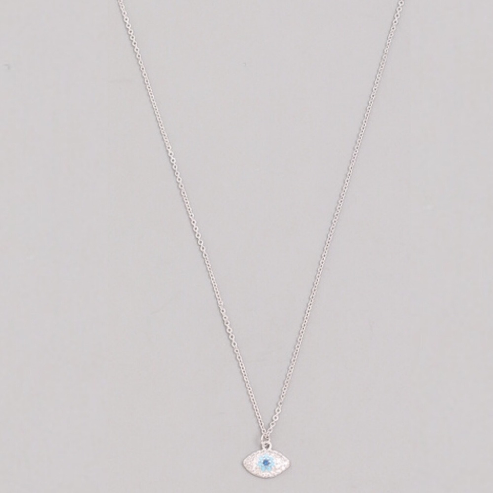 Silver and Blue Eye Pendant Necklace